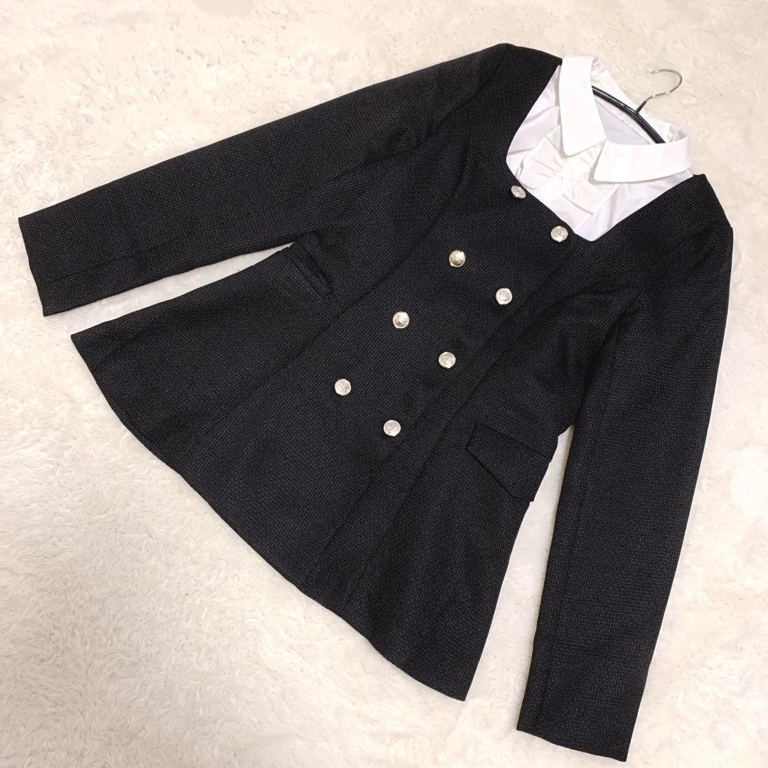 OLIVE des OLIVE クラシカルフリルカラージャケット ブラック F