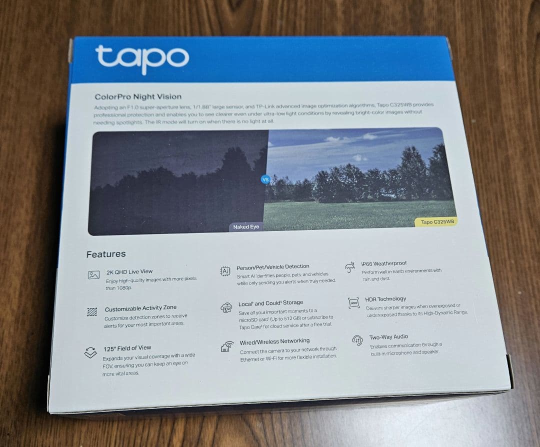 TP-Link Tapo C325WB V2屋外カメラ