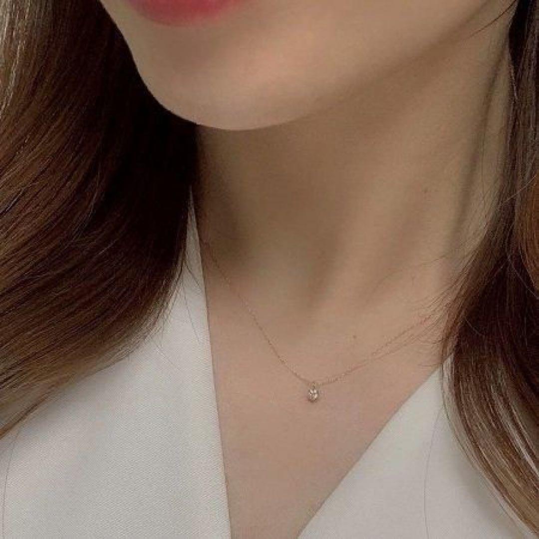 Moss 【新品未使用】K10PG ダイヤモンドネックレス