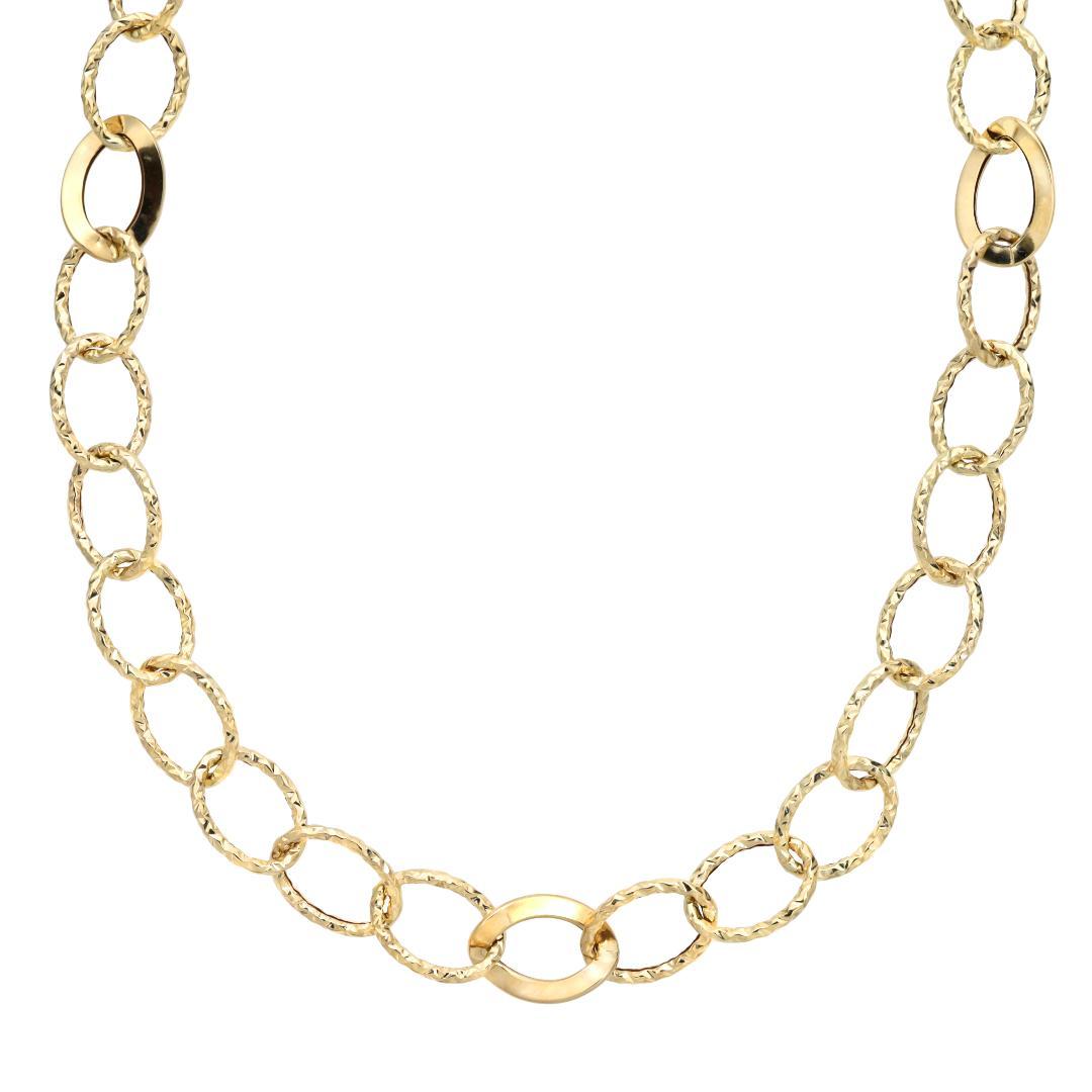 ウノアエレ【地金チェーン】K18YG カッティングデザインネックレス43cm