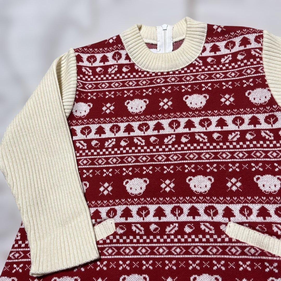 美品♡ファミリア♡ニットワンピース♡１１０