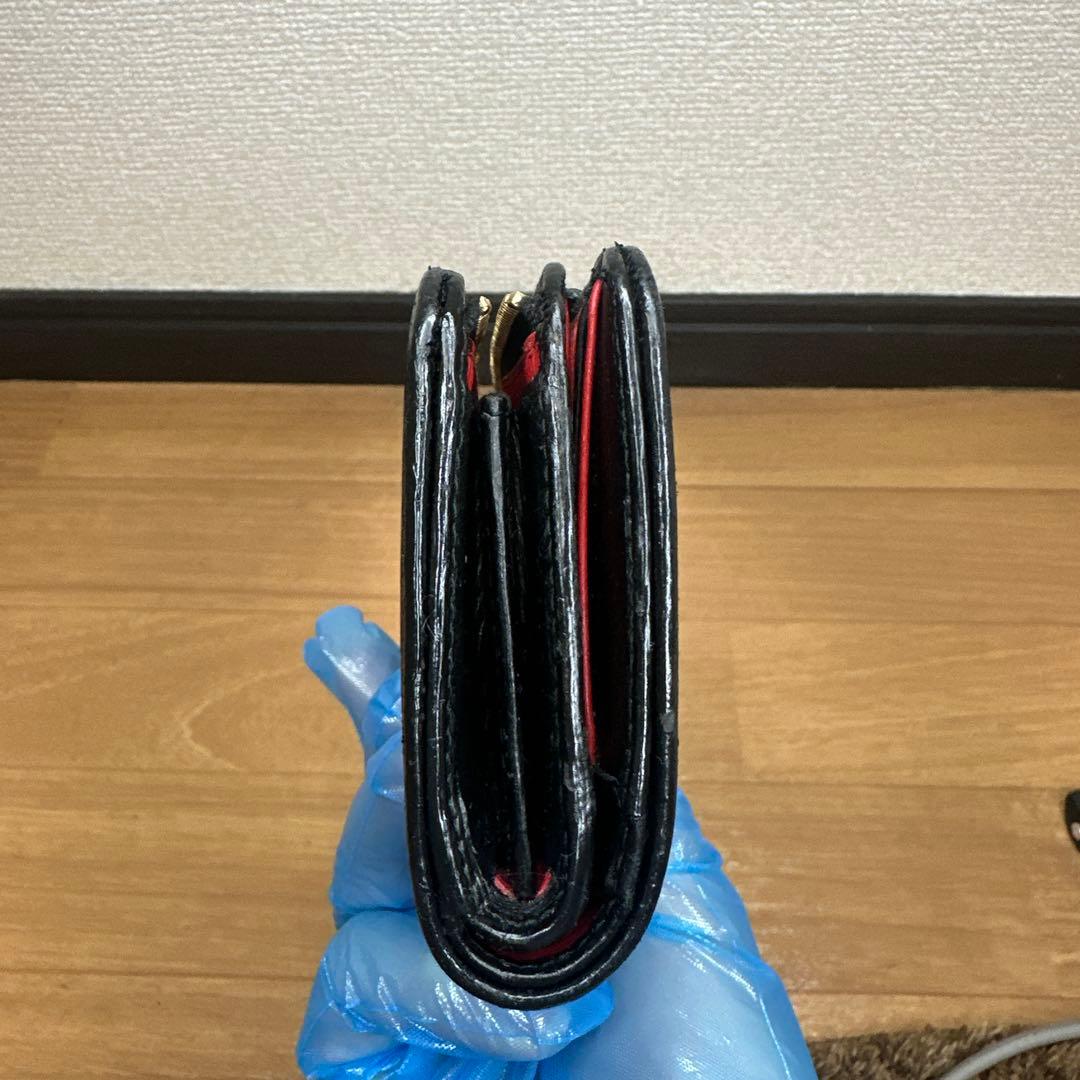 PRADA プラダ ヴィッテロムーヴ　サフィアーノ　財布　レザー　黒　赤