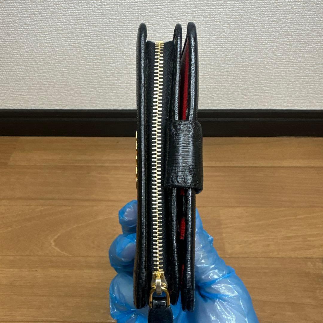 PRADA プラダ ヴィッテロムーヴ　サフィアーノ　財布　レザー　黒　赤