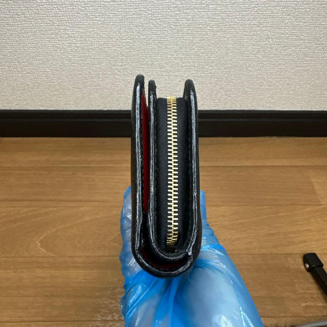 PRADA プラダ ヴィッテロムーヴ　サフィアーノ　財布　レザー　黒　赤