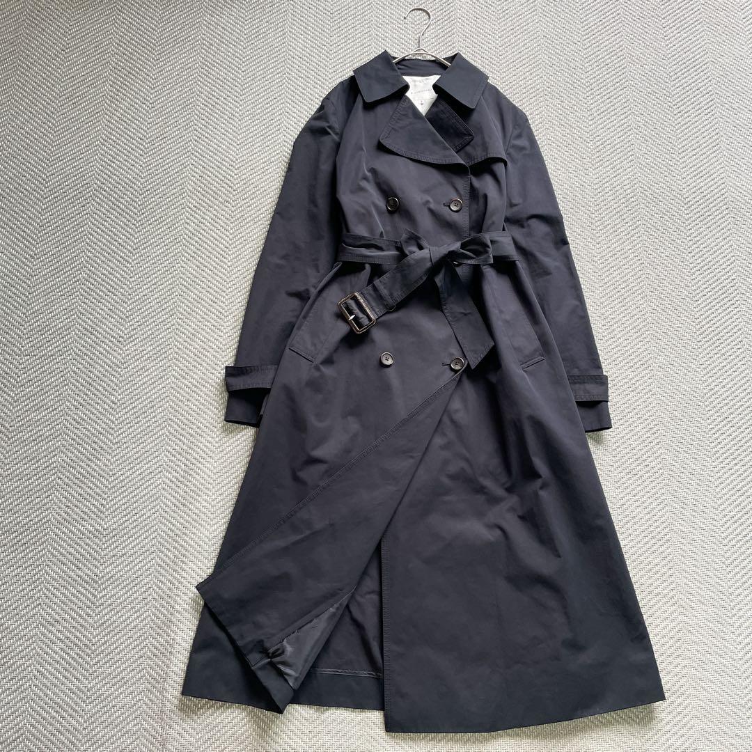 美品 組曲 【撥水・花粉が落ちやすい】T/C/Nyギャバ ロングトレンチコート