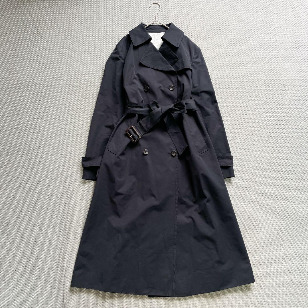 美品 組曲 【撥水・花粉が落ちやすい】T/C/Nyギャバ ロングトレンチコート