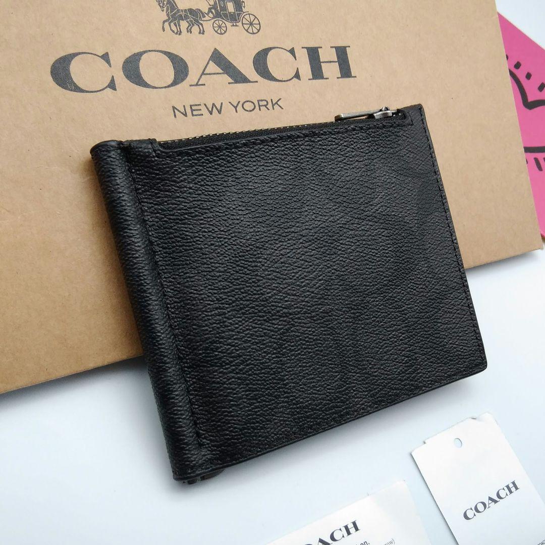 新品　COACH　マネークリップ　メンズ　人気の小銭入れ付き