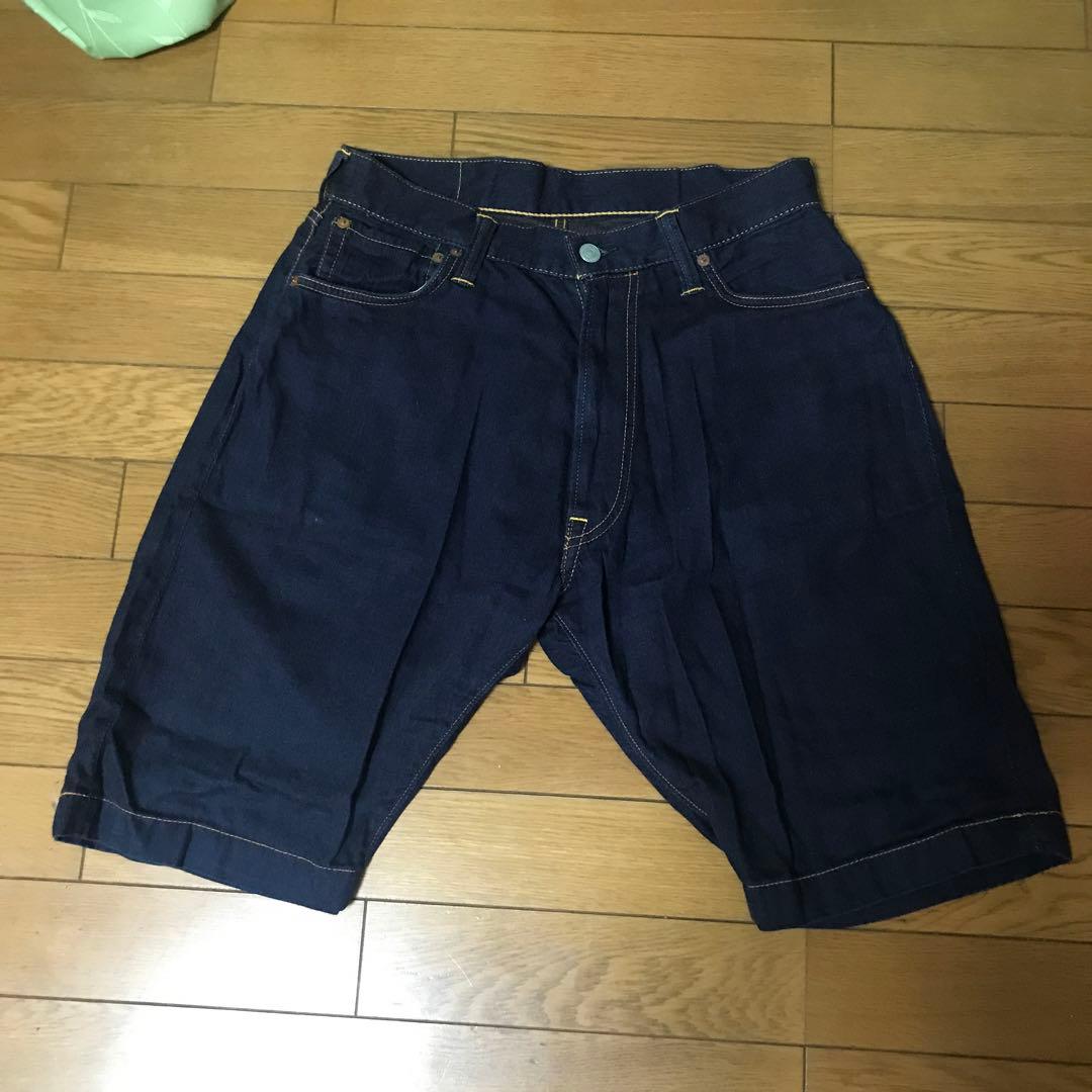 エヴィス　半ズボン美品濃紺　W34インチ