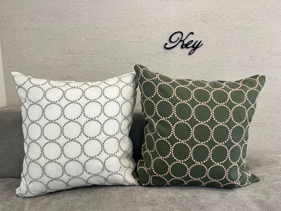 ミナペルホネン　ハンドメイドクッションカバー★タンバリンホワイトxミント