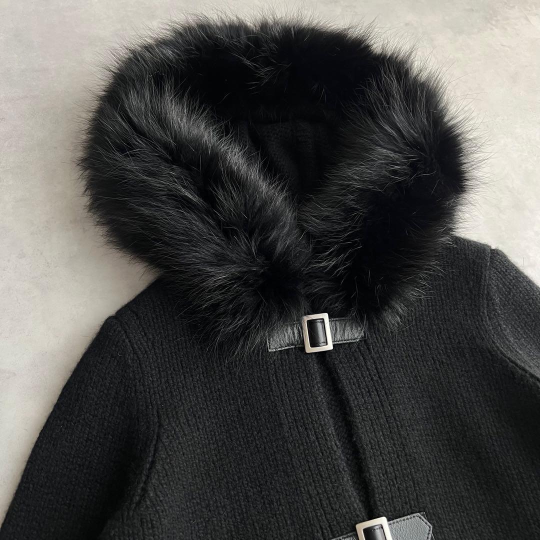 FOXEY ニット　カシミヤ フォックスファー　ガウン　カーディガン　コート
