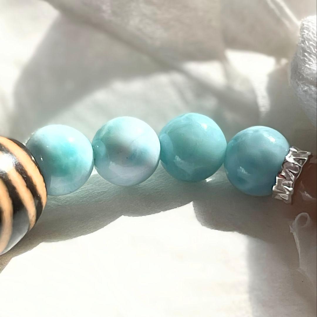 ソラ様【ニ眼天珠】ラリマー 天珠 スキャボライト 華奢ブレス 縁を引き寄せる