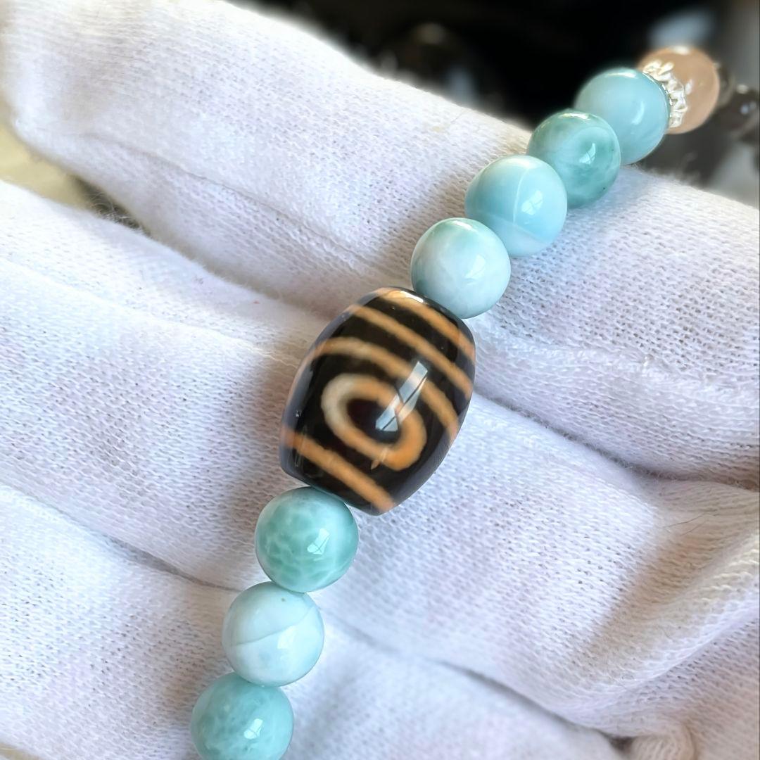 ソラ様【ニ眼天珠】ラリマー 天珠 スキャボライト 華奢ブレス 縁を引き寄せる