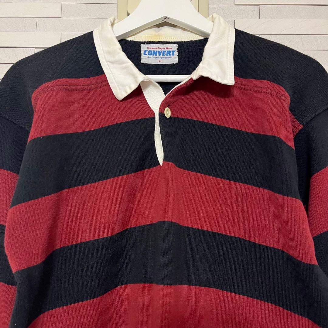 80s CONVERT コンバート 早稲田大学 ラグビー 蹴球部 ラガーシャツ
