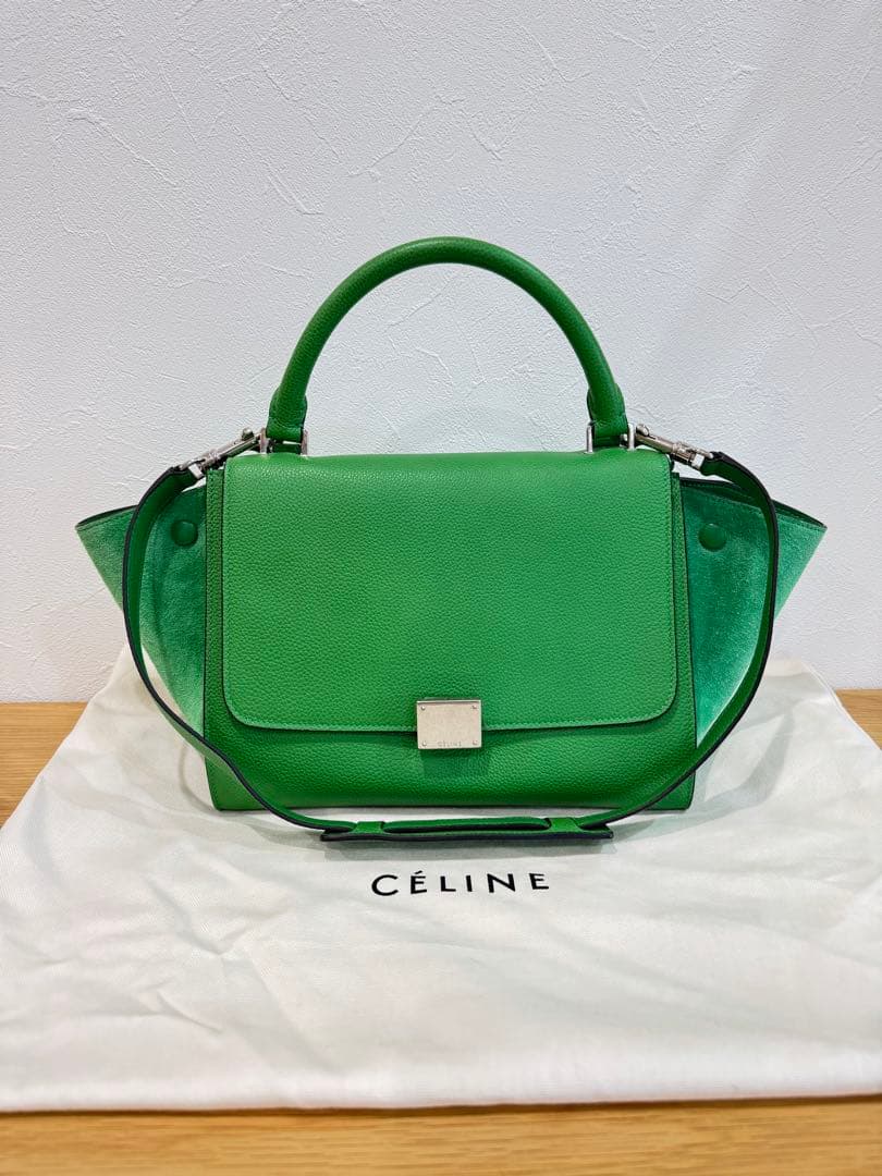 未使用 CÉLINE セリーヌ トラペーズ ショルダーバッグ ハンドバッグ