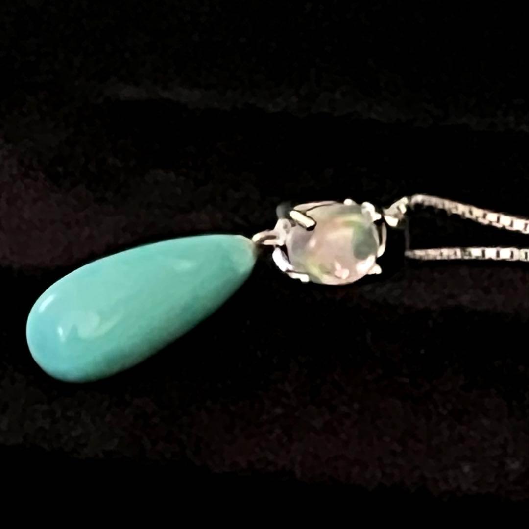 k18 シルバー925 ネックス　オパール ターコイズ　ティアドロップ