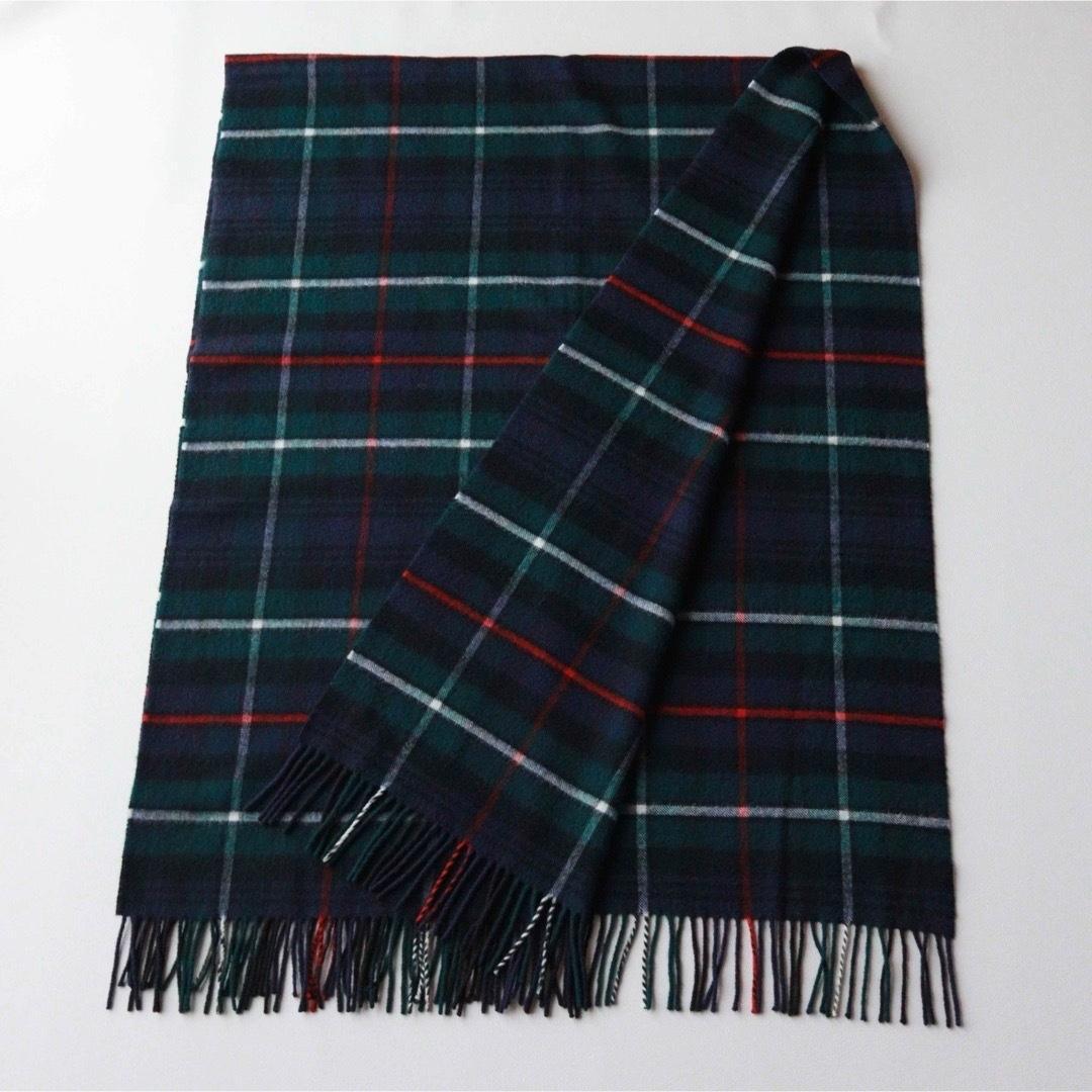 5458【極美品】ジョンストンズ 大判ストール カシミヤ100％　チェック柄