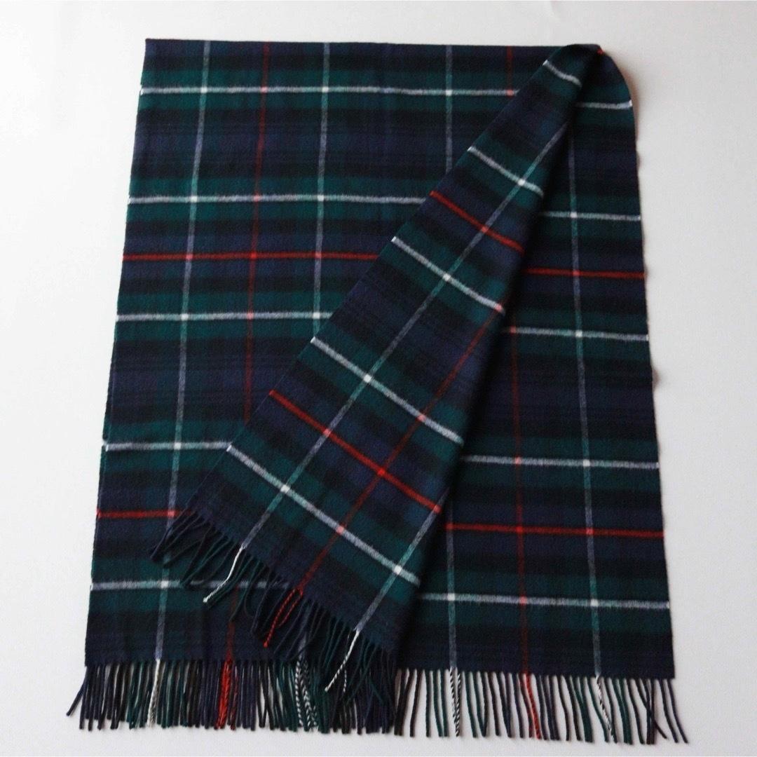 5458【極美品】ジョンストンズ 大判ストール カシミヤ100％　チェック柄