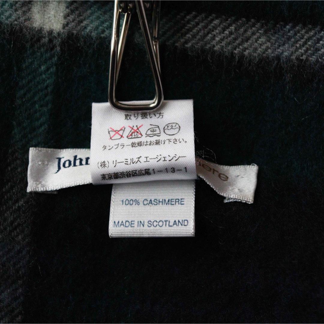 5458【極美品】ジョンストンズ 大判ストール カシミヤ100％　チェック柄