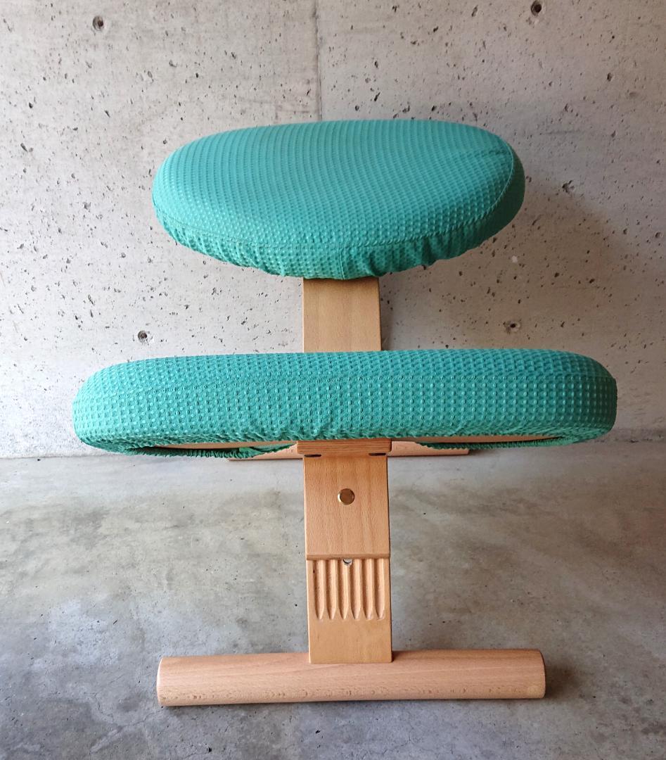 【美品】サカモトハウス バランスチェアイージー　ライトグリーン　カバー付き