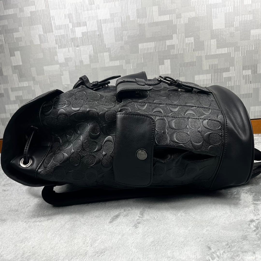 美品 Coach コーチ ハドソン A4収納 リュック エンボス ブラック 黒