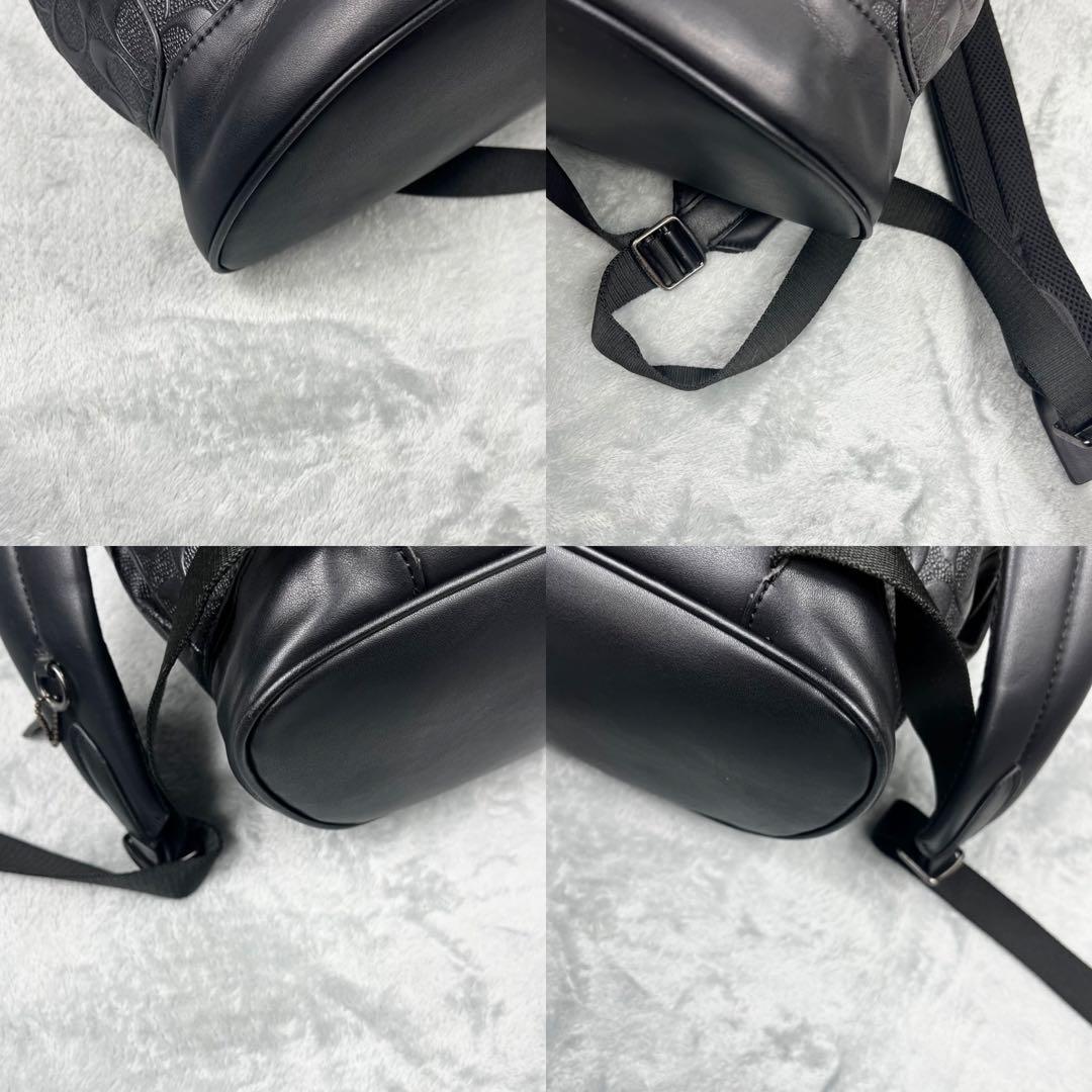 美品 Coach コーチ ハドソン A4収納 リュック エンボス ブラック 黒