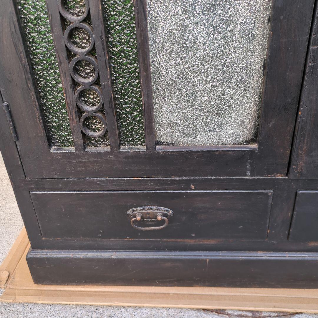 Coco atelierbrocante アンティーク 箪笥 色ガラス