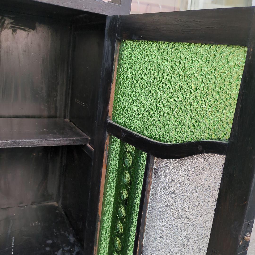 Coco atelierbrocante アンティーク 箪笥 色ガラス