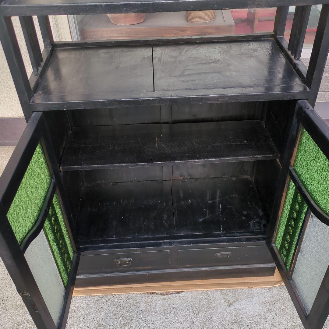 Coco atelierbrocante アンティーク 箪笥 色ガラス