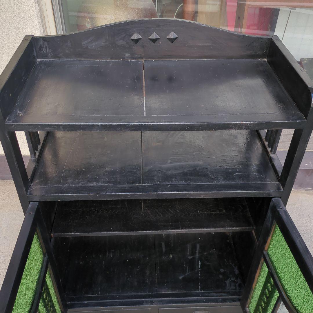 Coco atelierbrocante アンティーク 箪笥 色ガラス