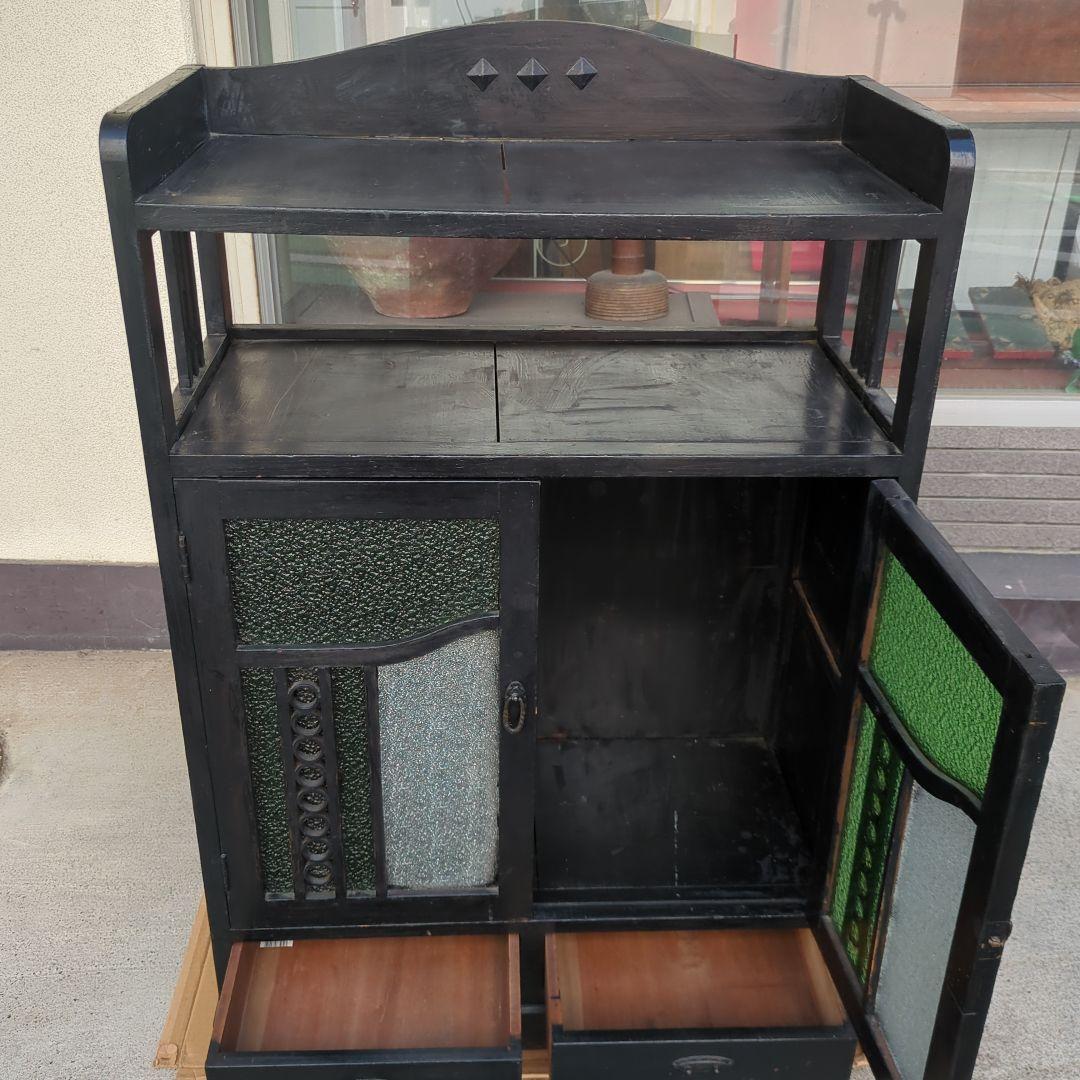 Coco atelierbrocante アンティーク 箪笥 色ガラス