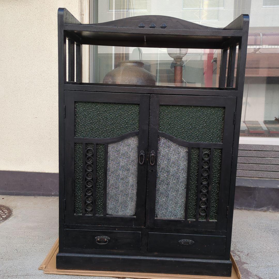 Coco atelierbrocante アンティーク 箪笥 色ガラス