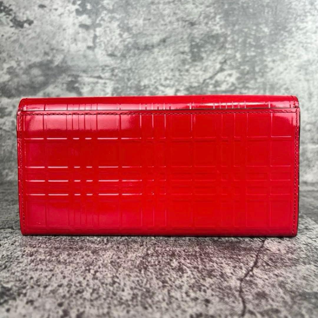 BURBERRY パテントレザー 型押し 二つ折り 長財布