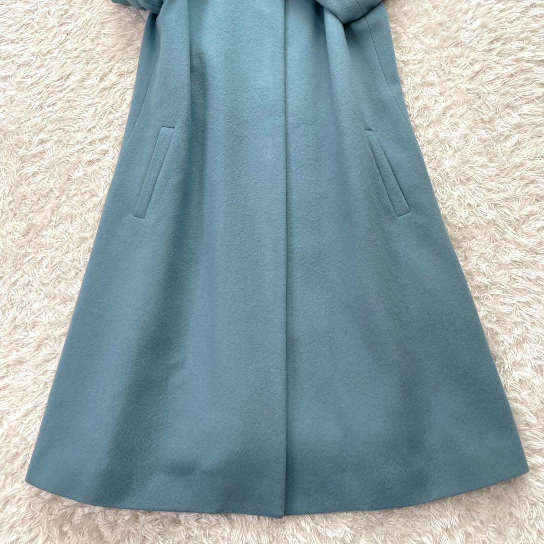 美品✨M'S GRACY エムズグレイシー　ノーカラー ロングコート ビジュー