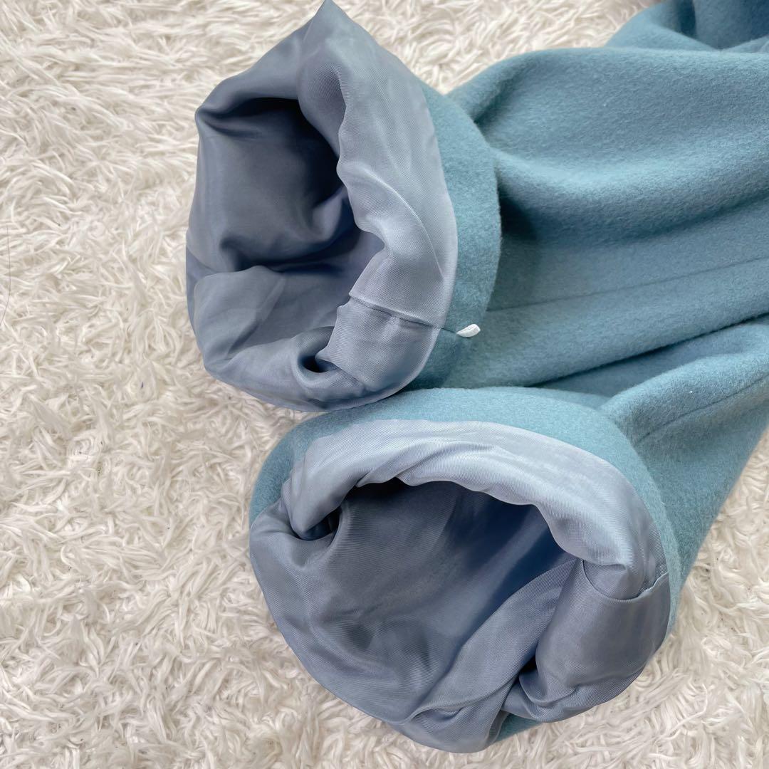 美品✨M'S GRACY エムズグレイシー　ノーカラー ロングコート ビジュー