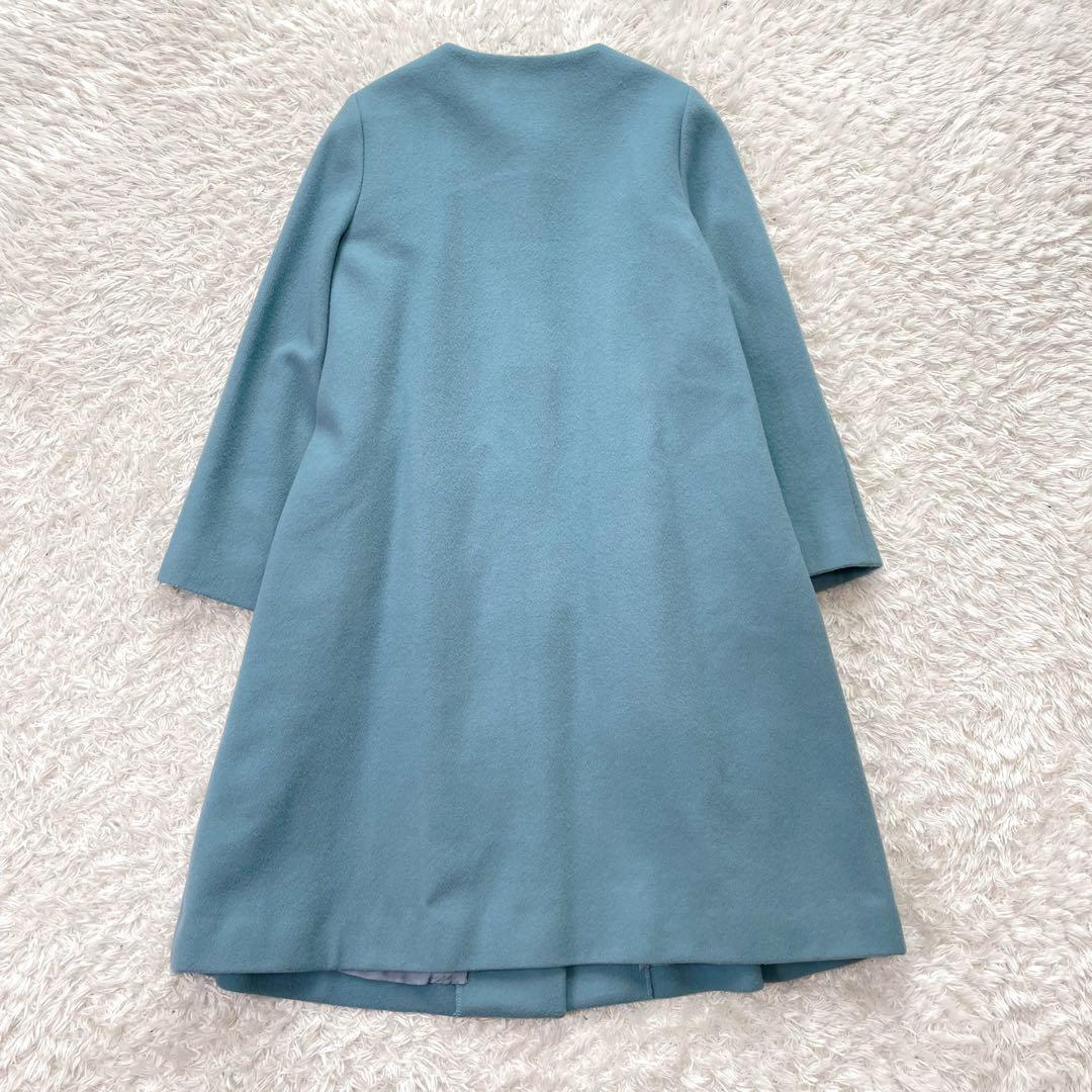 美品✨M'S GRACY エムズグレイシー　ノーカラー ロングコート ビジュー