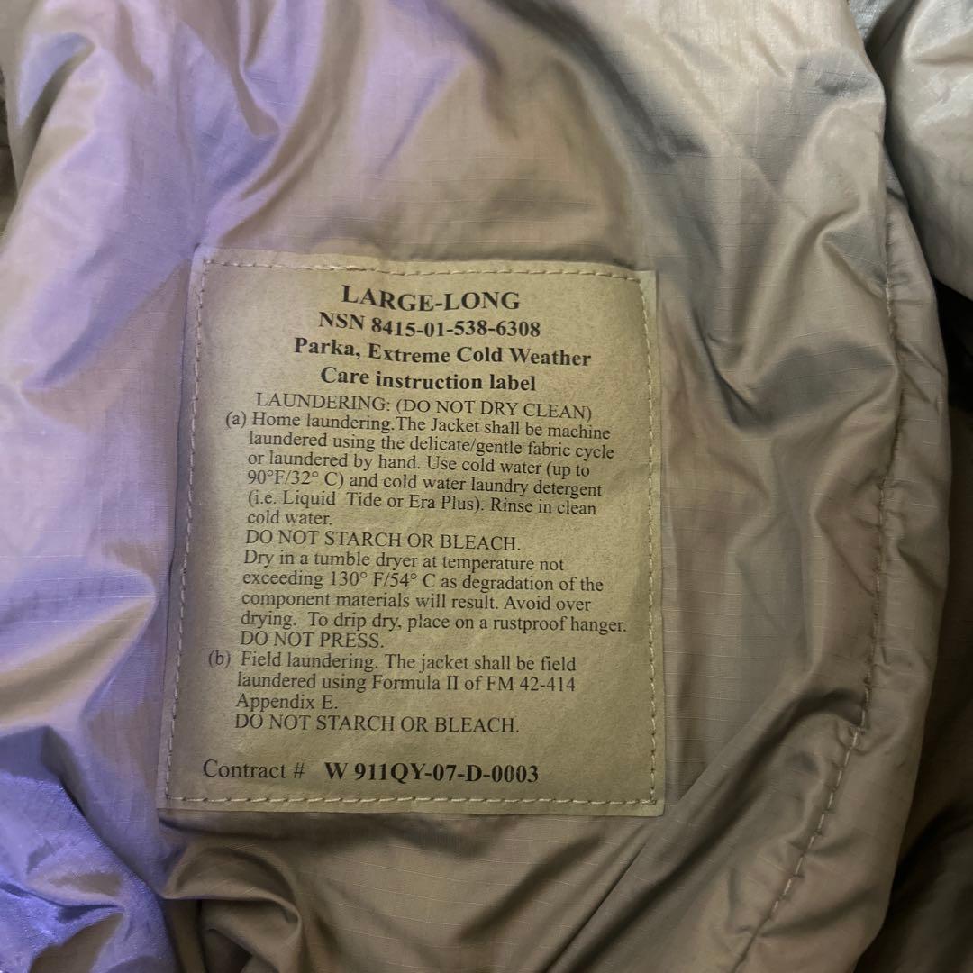 実物　美品　ECWCS GEN3 LEVEL7 プリマロフトパーカー L-L