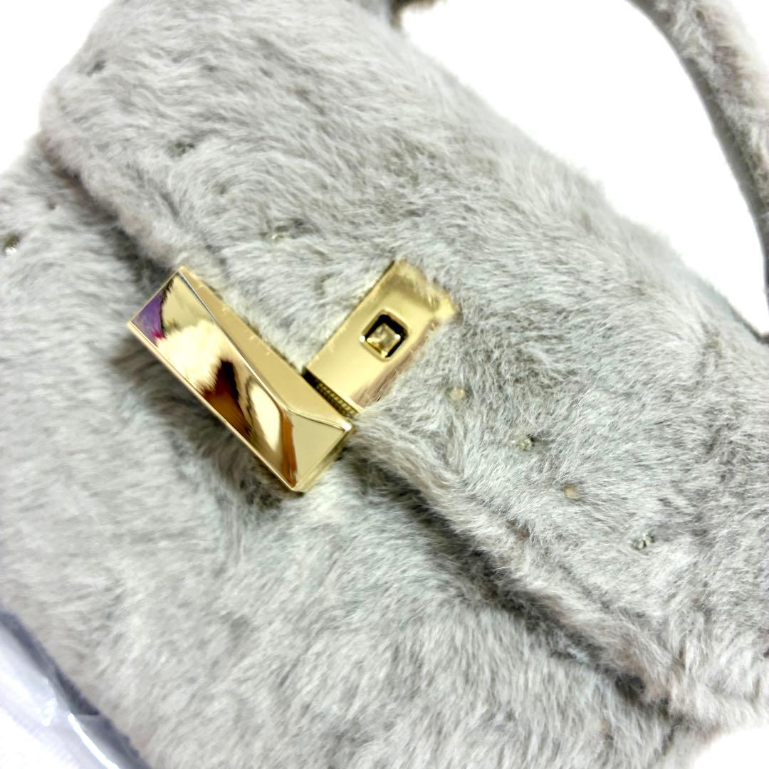 CELFORD リュタン　ビジュースタッズファーポシェット　MOC ファーバッグ