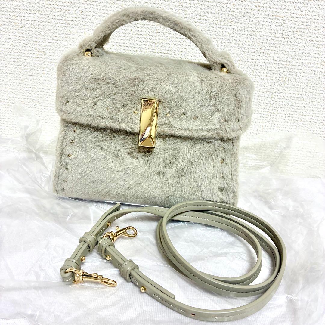 CELFORD リュタン　ビジュースタッズファーポシェット　MOC ファーバッグ