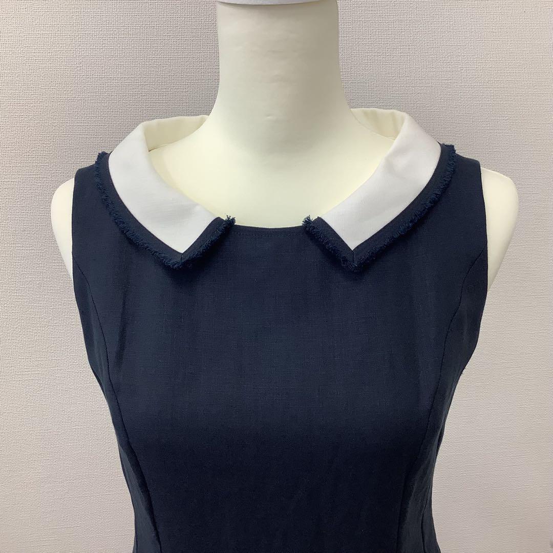 限定モデル【36】 Rene タグ付 新品 ルネ リネン ワンピース ネイビー