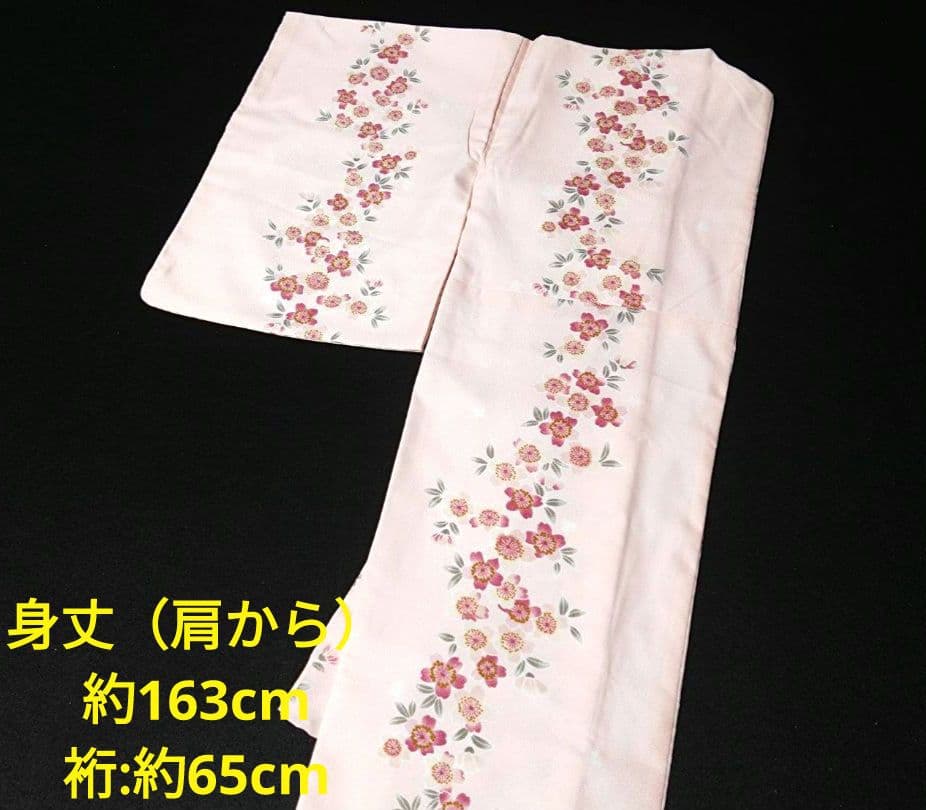 B193★美品!!高級ポリエステル!!綺麗色素敵な花柄洗える着物5枚★着用/観光