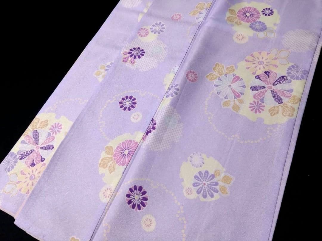 B193★美品!!高級ポリエステル!!綺麗色素敵な花柄洗える着物5枚★着用/観光