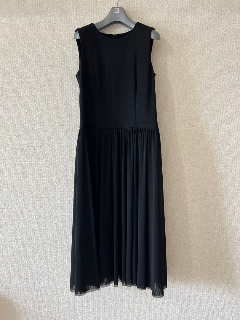 M-PREMIER ニットチュールドッキングワンピース