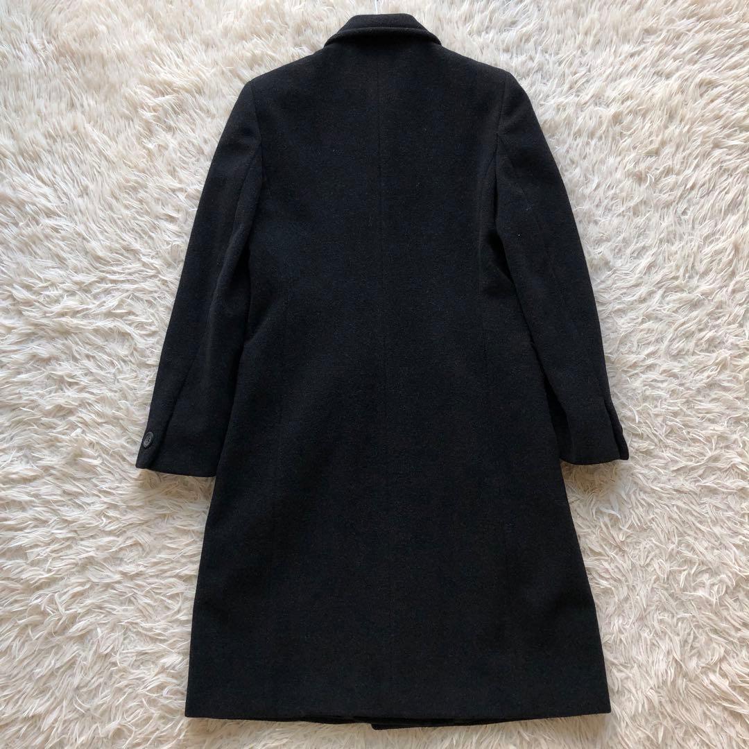 【美品】マックスマーラダブルチェスターコート　ロング　黒　毛100%　イタリア製