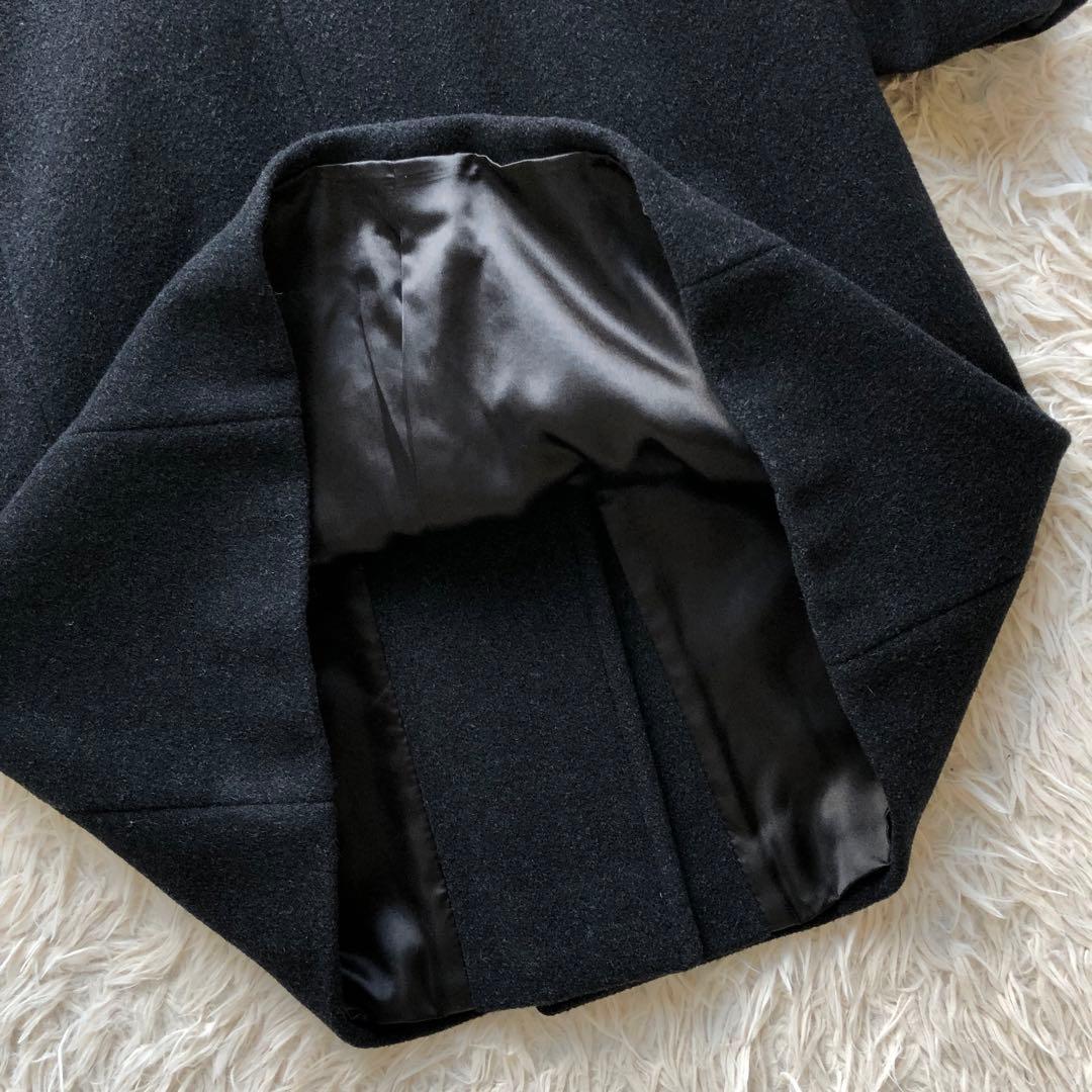 【美品】マックスマーラダブルチェスターコート　ロング　黒　毛100%　イタリア製