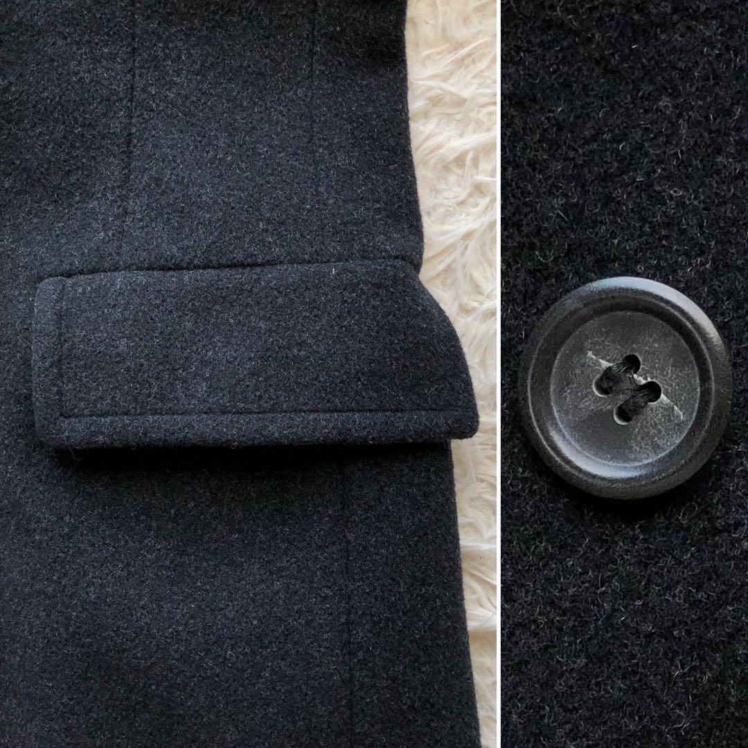 【美品】マックスマーラダブルチェスターコート　ロング　黒　毛100%　イタリア製