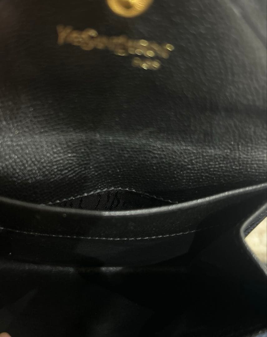 希少 本革 ヴィンテージYSLイヴサンローランケース 黒 匿名