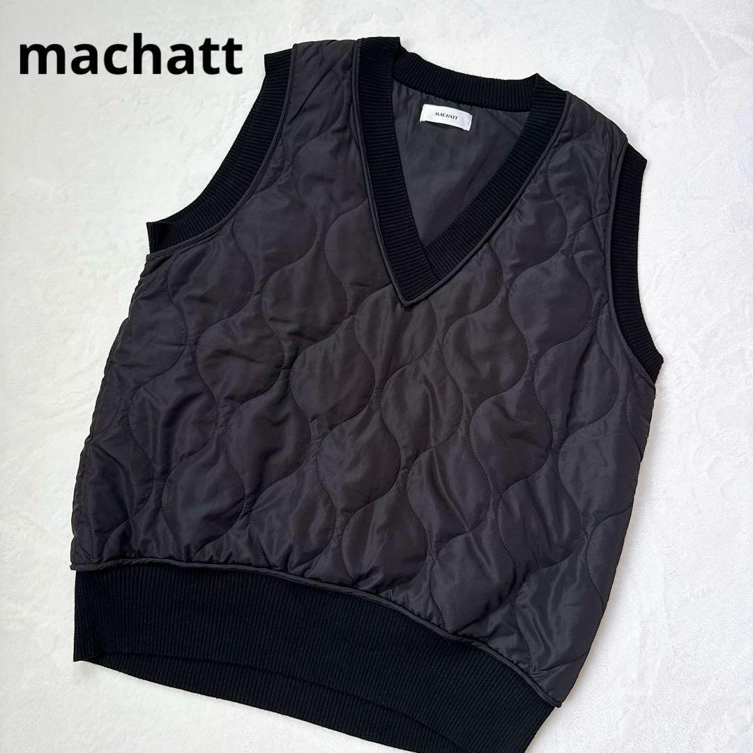 【完売品】machatt マチャット キルティング ベスト ブラック Vネック