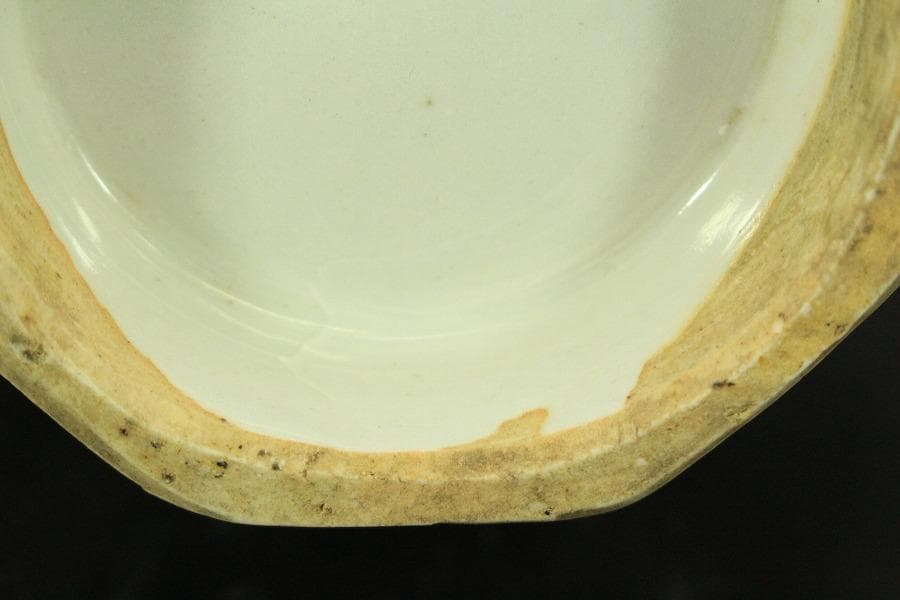 中国美術 青花紅 蓮花紋 八方瓶(A817)