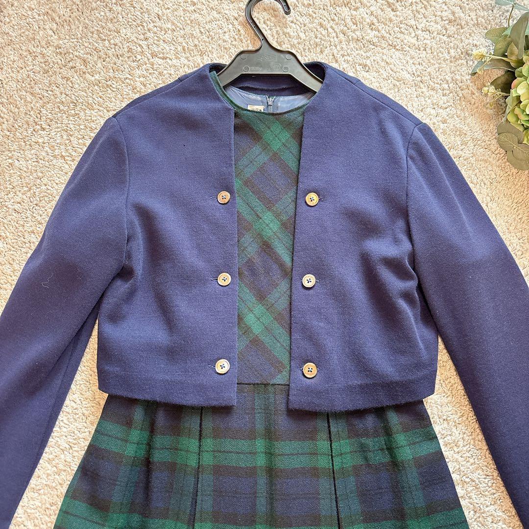 ファミリア　ワンピース＆カーディガンセットアップ　160サイズ　チェック