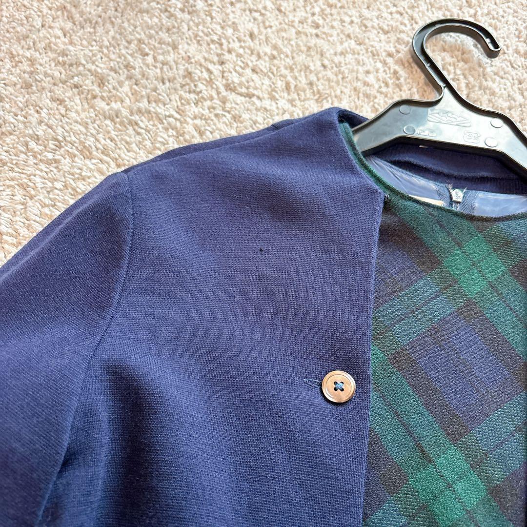 ファミリア　ワンピース＆カーディガンセットアップ　160サイズ　チェック